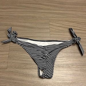 Striped Side Tie Itsy Bikini Ruched Bottom Small